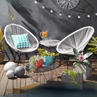 Leisure outdoor Colorful PE Rattan Sun Tables And Chairs Outdoor Garden Balcony Patio Furniture Set Table Wicker Chair