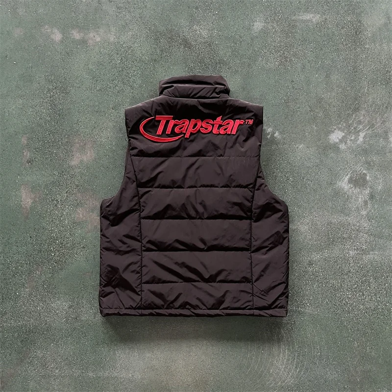 Trapstar London Jacket Men's 2022 Winter Warm Hyperdrive Gilet - Black/Red 1:1 Top Quality Embroidered Hot Selling Women's Vest