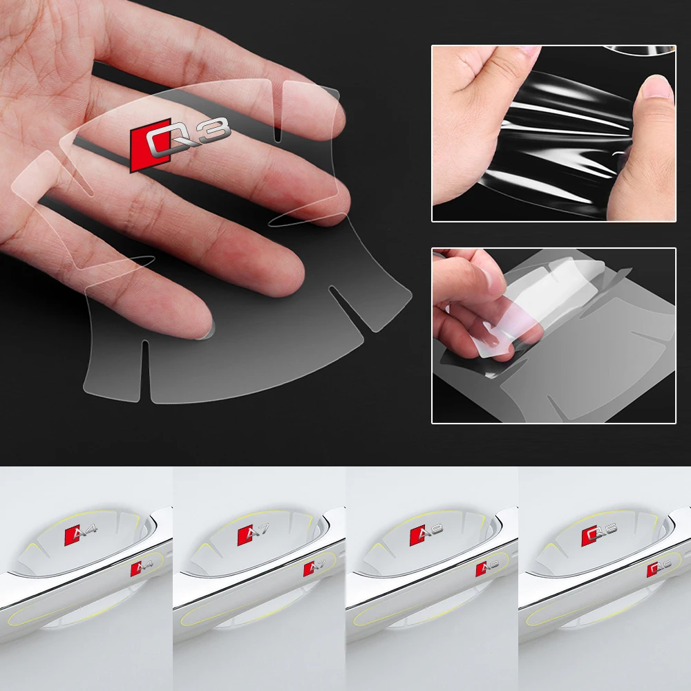 8 шт. автомобильная эмблема из ПВХ прозрачные защитные наклейки на дверную ручку
