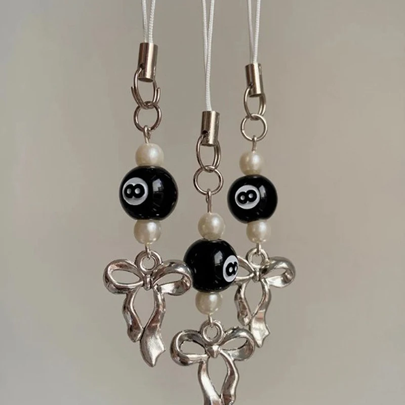 Модный брелок с 8 шариками и бантом из бисера сумка подвеска цепочка для телефона