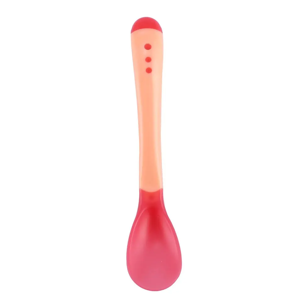 

1Pcs / Set Safety Temperature Sensing Spoon Baby Cutlery Food Spoon Kids Cookware Silicone Paste For Baby Care