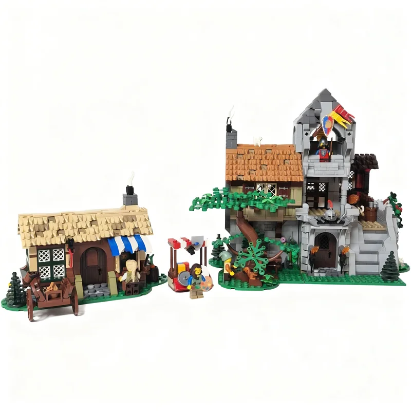 Фото 2371 деталь MOC: Замок Барона, Модель Рыцарского Замка, Конструктор, Рождественский Подарок, Идея для творчества, Образовательная игрушка, Сделай Сам №2