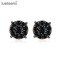 luoteemi elegant and exquisite women round circle stud earrings for woman new classic jewelry luxury party girls accessories