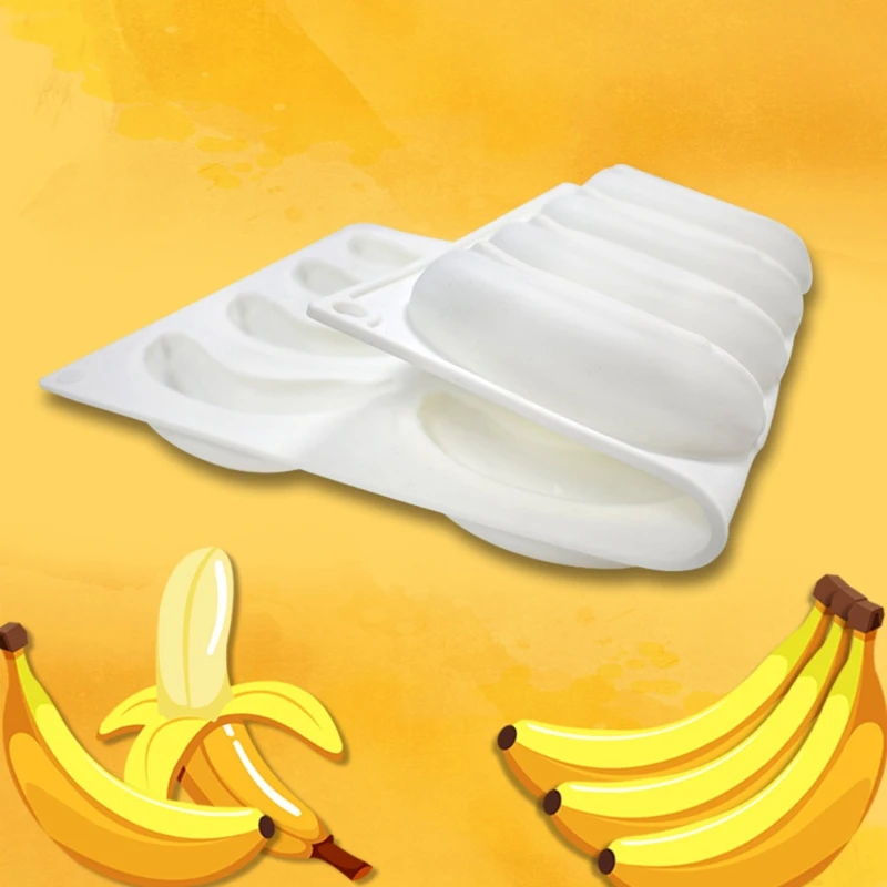 

12 полостей 3D банан силиконовая форма для выпечки шоколада Мусса торт Кондитерская форма