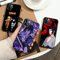 naruto uchiha sasuke anime black coque silicone phone case for iphone 12 11 13 pro max xs xr x 8 7 plus se soft tpu cover fundas