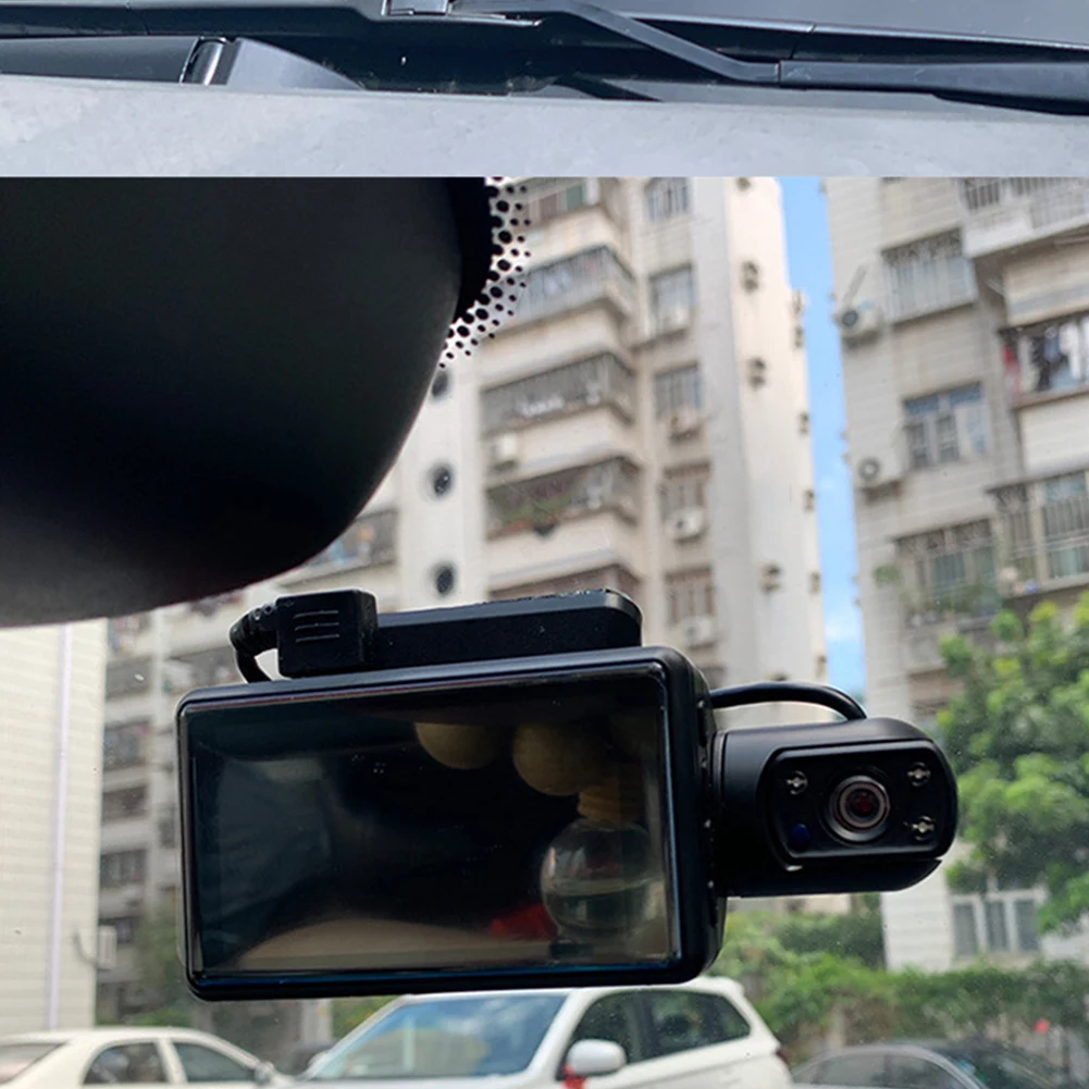 Автомобильный видеорегистратор с 2 объективами HD 1080P в черном корпусе avto