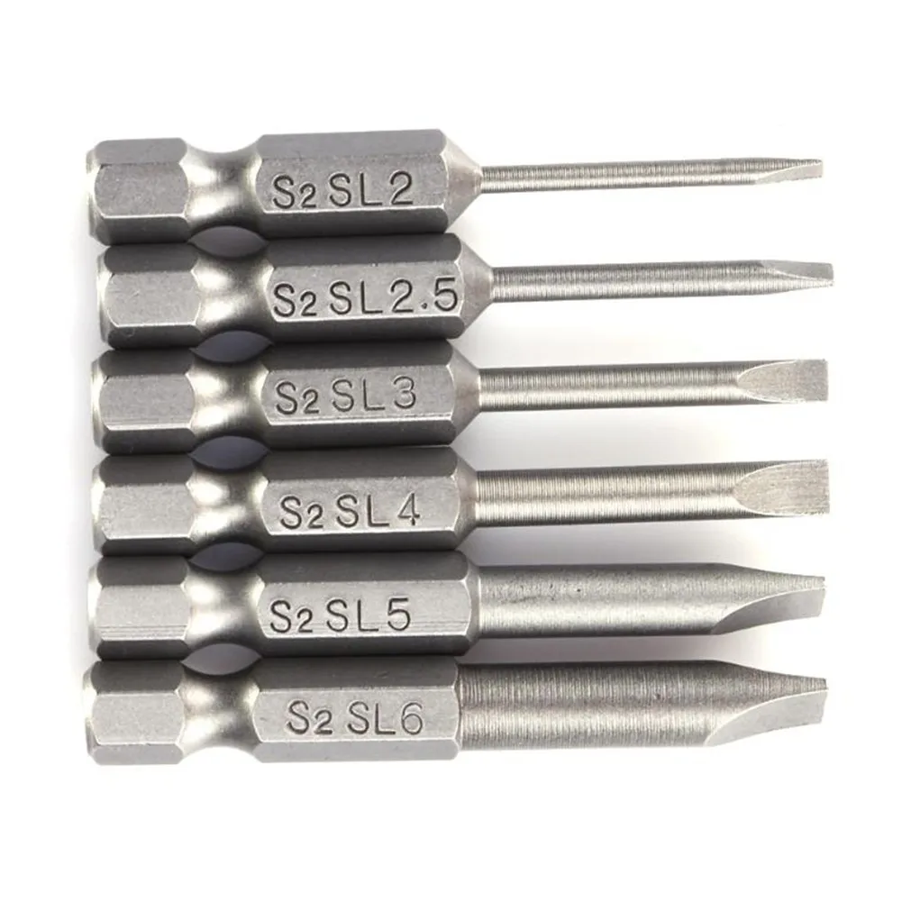 

Tip Slotted Tip Screwdriver Bit Silver Slotted 2.0-6.0mm Head Magnetic S2 Alloy Steel Screwdrivers Bits Durable