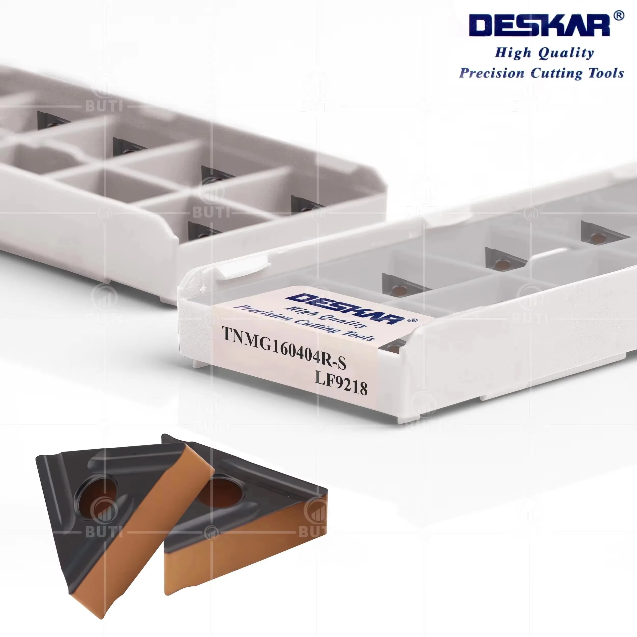 Фото DESKAR 100% Оригинальные токарные пластины TNMG160404R-S/L-S TNMG160408R-S/L-S LF9218 для станков с ЧПУ, двухцветные, режущие инструменты №2
