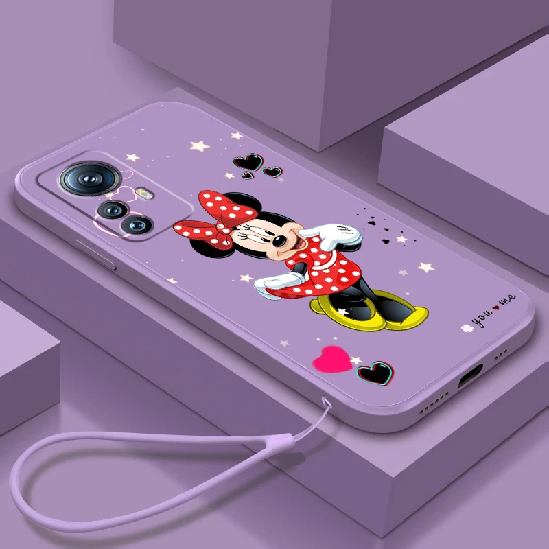 

Phone Case For Xiaomi Mi 13 12S 12 12X 12T 11i 11T 11 10 10S 10T Pro Lite Ultra 5G Mickey Minnie Disney Cute Art Liquid Rope