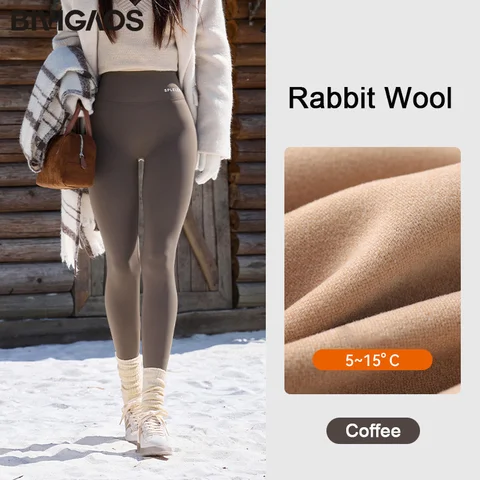 BIVIGAOS теплые флисовые леггинсы из нейлона для женщин