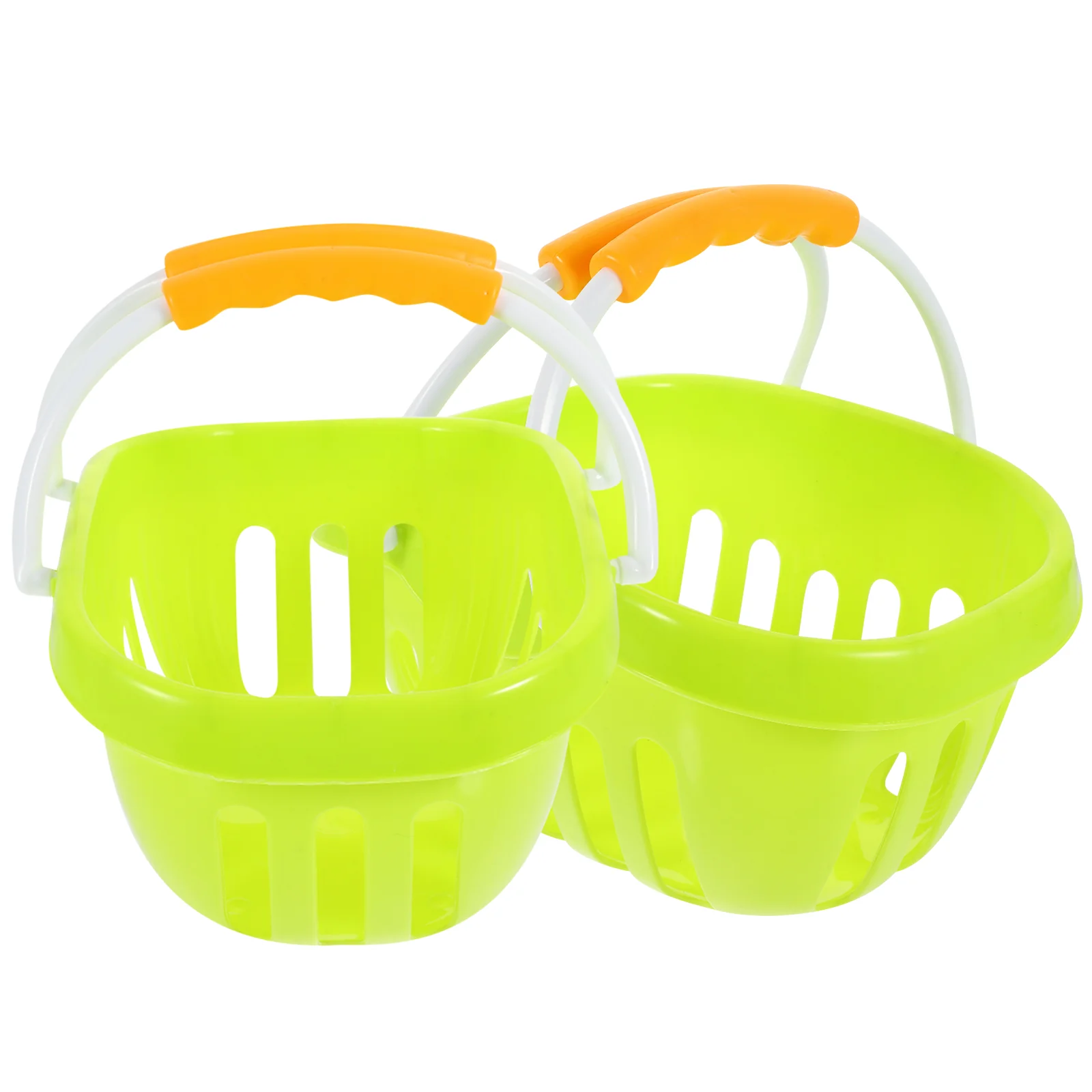 

2 Pcs Simulation Basket Toy Pretend Play Mini Toys Kids Role-playing Abs Shopping Cosplay Accessories