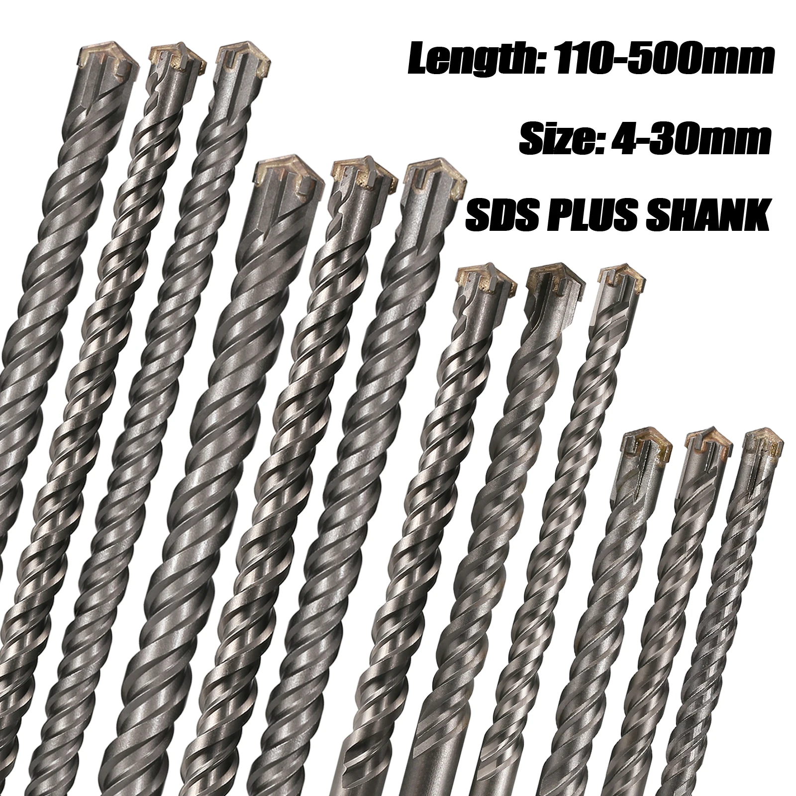 Удлиненная крестовая электрическая ударная дрель 110-500 мм SDS Plus усиленная