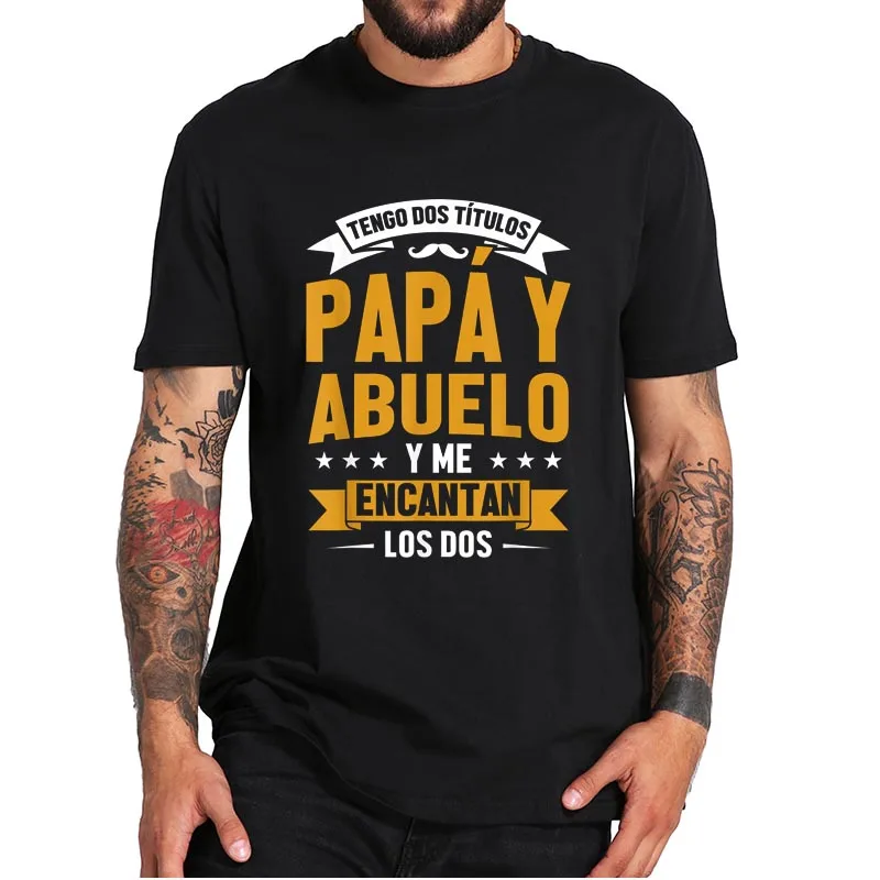 

Забавный мужчина, у меня есть два названия, мужская модель на День отца, Мужская футболка из 100% хлопка