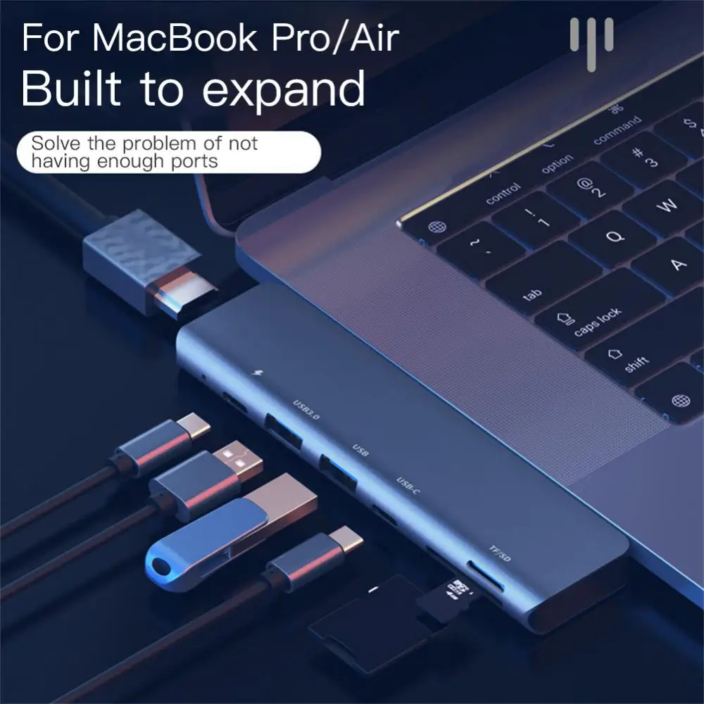 

USB 3.0 Type-C Hub To HDMI-совместимый адаптер TF SD слот для чтения 4K Thunderbolt 3 USB C Hub для MacBook /Air 2018 - 2020
