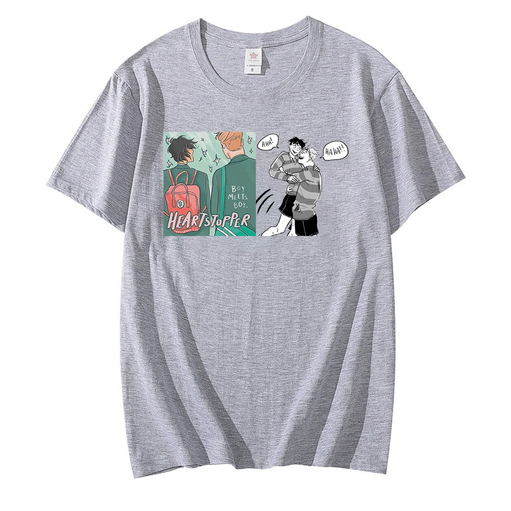 

Heartstopper Graphic TV Series T Shirts Men's Casual Loose Tee Shirts Summer Cotton Tops Clothes Men Harajuku Unisex Tshirts