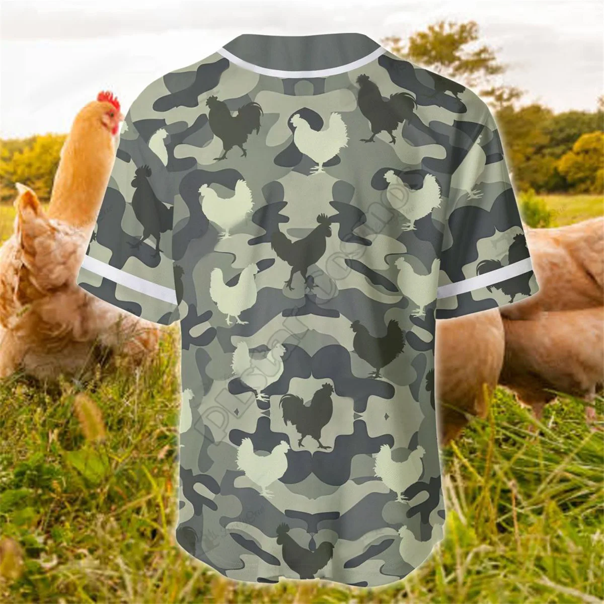 Chicken Camou Custom Name Baseball Shirt Baseball Jersey 3D All Over Printed Men's Shirt Casual Shirts hip hop Tops