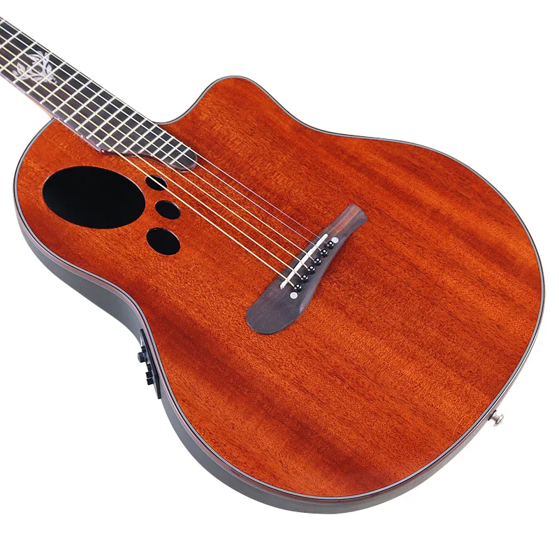 Электрическая акустическая гитара из ламинированной ели 6 струн с круглой задней