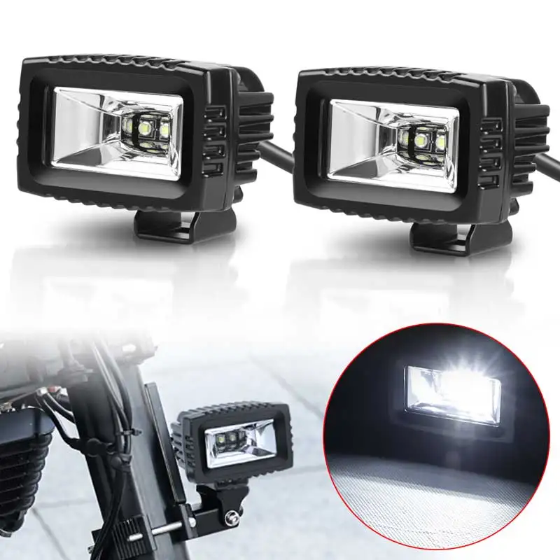 

2pcs LED Motorcycle Headlight White SpotLights Modified Auxiliary lamp Driving Light for Cafe Racer ATV Scooter Off Road 12V 24V