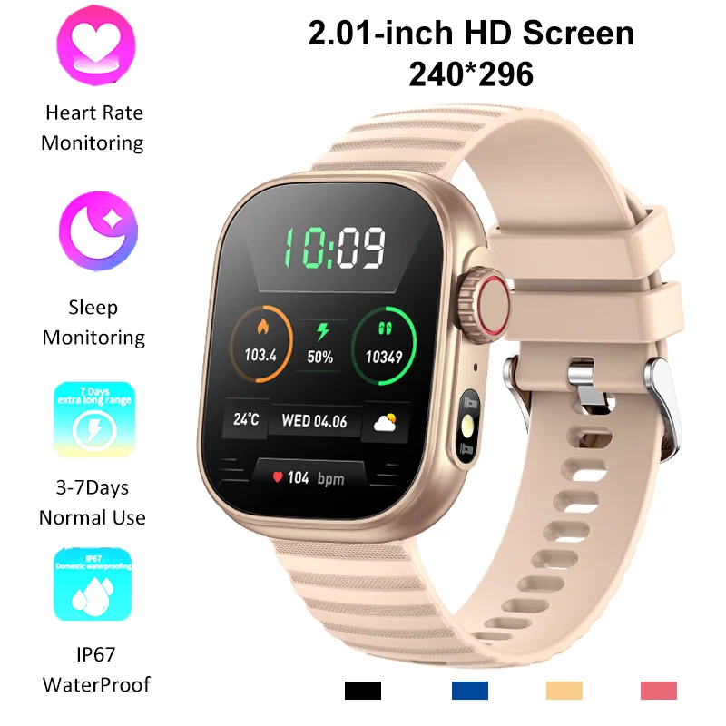 

New SmartWatch 2.01 Inches Flashlight Sports Record Health Monitoring Intelligent Reminder Remote Photography Android IOS 2023