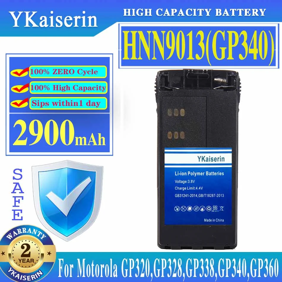 

YKaiserin Battery HNN9013 2900mAh for Motorola GP320, GP328, GP338, GP340, GP360, GP380 Batteria + Tracking Number