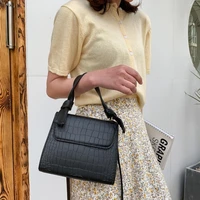 simple luxury pu bag womens bag 2022 new trendy korea handbag stone pattern shoulder bag fashion small square bag