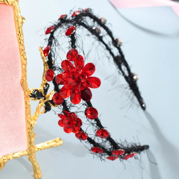 

Eyelash lace diamond crystal flower butterfly hair hoop headband hairpin female antiskid French mills of direct selling