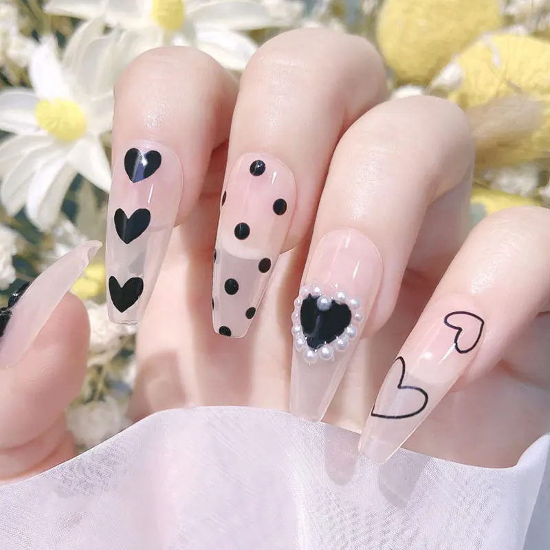 

1 Sheet Nail Stickers 3D DIY Decal Nail Slider New Love Heart Manicure Geometric Star Multicolor Nails Decoration Nail Beauty