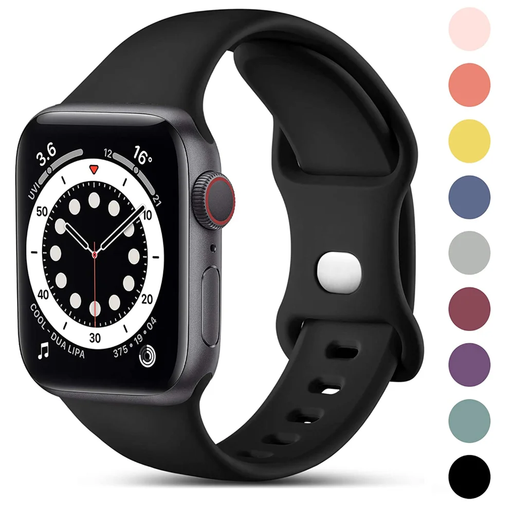 

Strap Silicone for Apple Watch Band 44mm 40mm 45mm 41mm Ultra 49mm 42mm 38 44 45 Mm Bracelet Apple Watch Series 7 8 Se 3 4 5 6