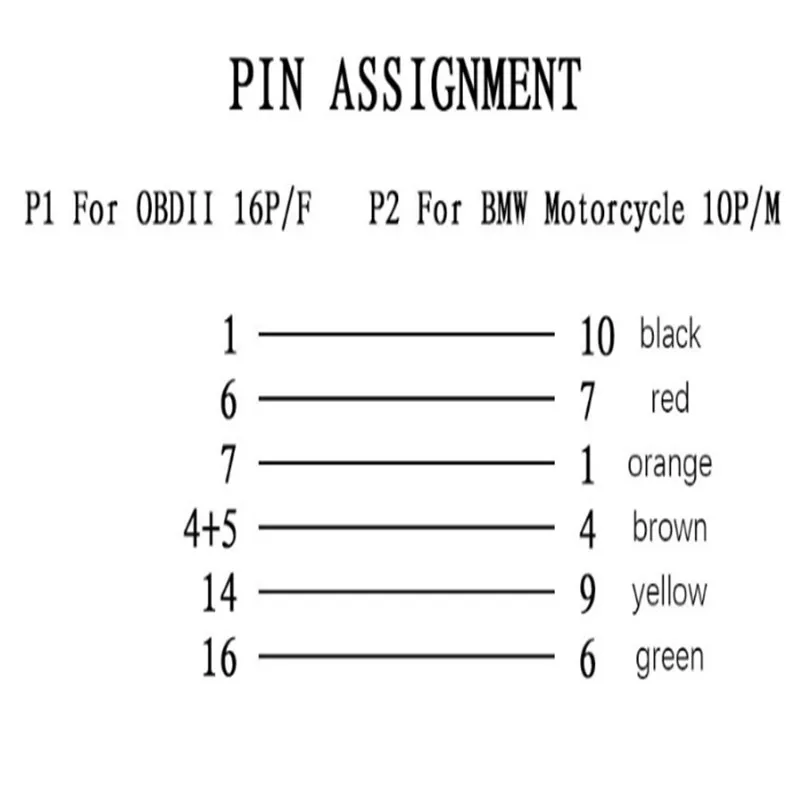 10-контактный 16-контактный OBD2 II для BMW ICOM D мотоцикла
