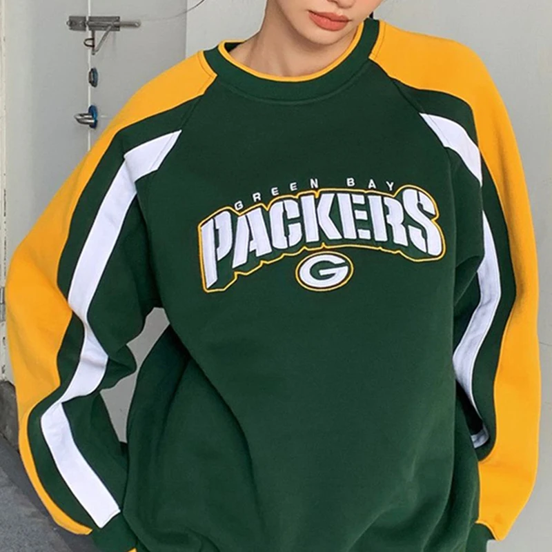 

Толстовка Y2K Женская флисовая в стиле пэчворк, винтажный пуловер в стиле ретро, свитшот с круглым вырезом в стиле оверсайз, худи в стиле Харадзюку, хип-хоп