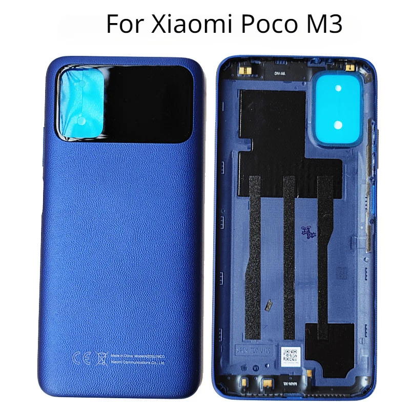 

New Back Cover For Xiaomi Poco M3 M2010J19CG Battery Cover Rear Door Housing Back Case with Logo
