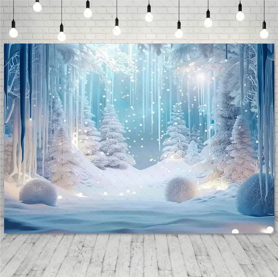 

Фоновое полотно для фотосессии "Рождественская зимняя снежная сцена"