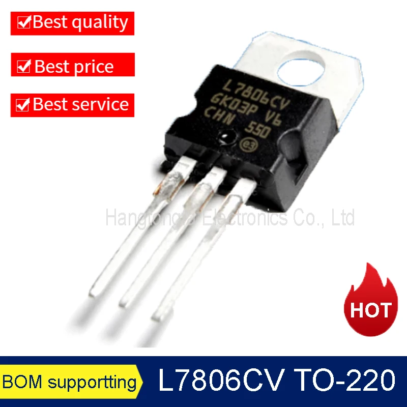 

100PCS/LOT L7806CV 7806 TO-220 1.5A 6V Three-terminal Voltage Stabilizer DIP NEW