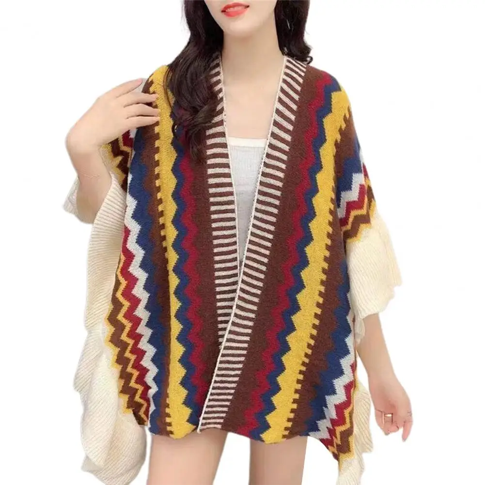 

Good-looking Scarf Skin-touch Stretchy Women Scarf Ethnic Style Women Shawl