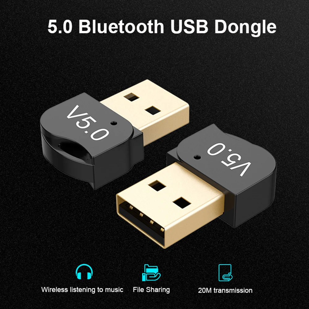 

Bluetooth-Compatible 5.0 Transmitter Dongle Receiver Audio Wireless USB Adapter for PC Laptop Speaker