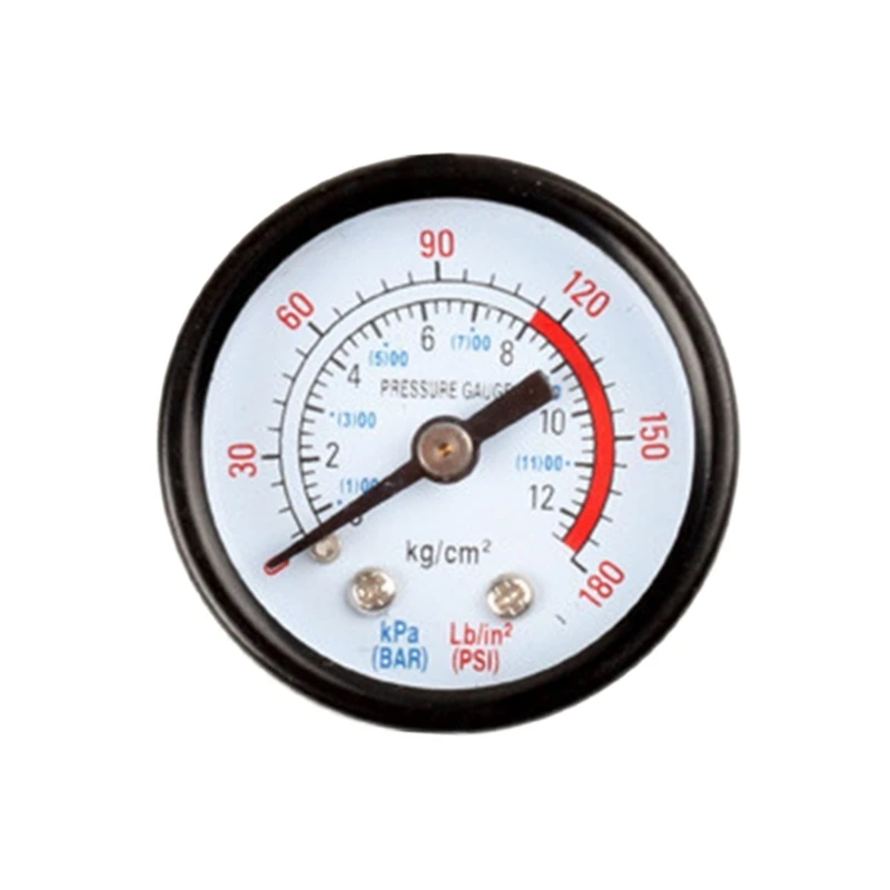 

High-performance Air Pressure Gauge Center Back Mount 1-inch/1/4-inch Connection Size Measuring Range 0-12 BAR 0-180 PSI