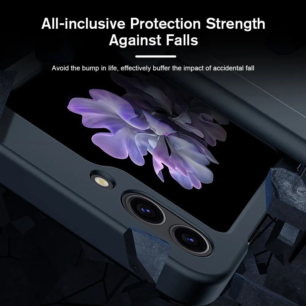 Яркий противоударный чехол с петлями на ощупь для Samsung Z Flip5 флип-чехол телефона