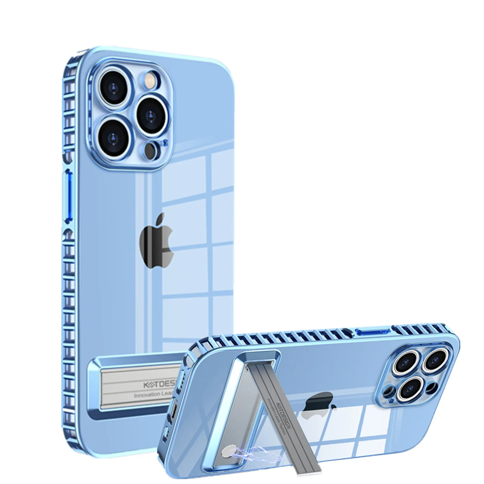 

Military Heavy Duty Magnetic Kickstand Holder Armor Case for iPhone 13 Pro Max Bracket Electroplated Frame Shockproof Back Cover