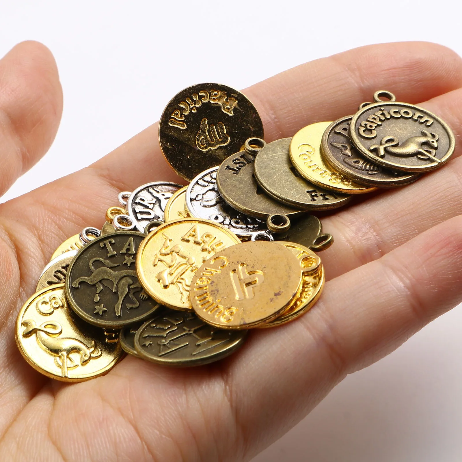 Винтажные подвески Круглые разноцветные созвездие металлические сделай сам