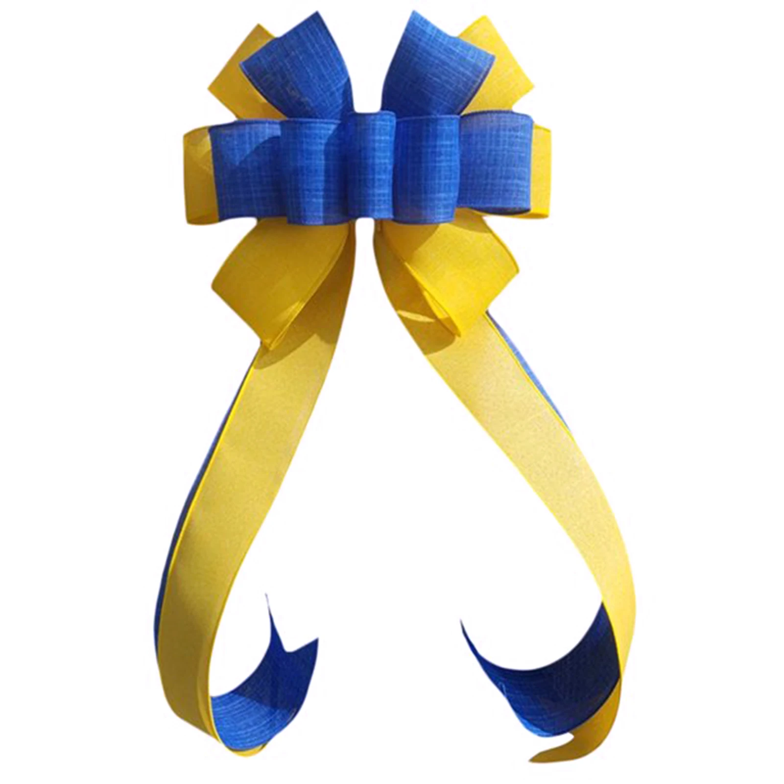 

30 X 60cm Yellow And Blue Ukrainian Flag Bow Mailbox Festival Front Door Wreath Decorative Garland Gift Home DIY Ornament
