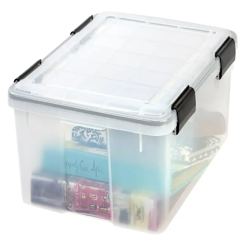 

30.6Quart Clear Plastic Resistant Plastic Storage Container Box