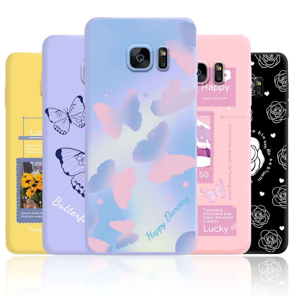 Мягкий силиконовый чехол для Samsung S7, чехол с цветами для Samsung Galaxy ys7, S7Edge, чехол для Samsung S7 Edge, бампер