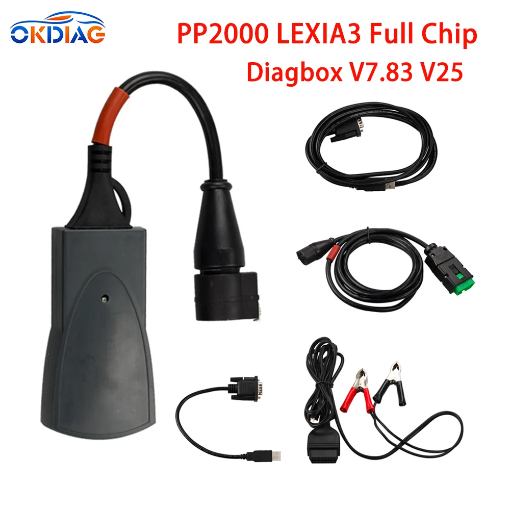 OKDIAG PP2000 LEXIA3 Full Chip Diagbox V7.83 V25 For Citroen/Peugeot Auto Scanner OBD OBD2 Car Diagnostic Tools