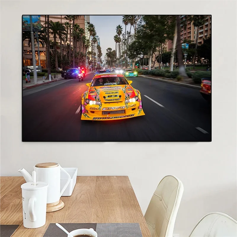 Drift Racing граффити художественный плакат и печать роскошный суперкар искусство