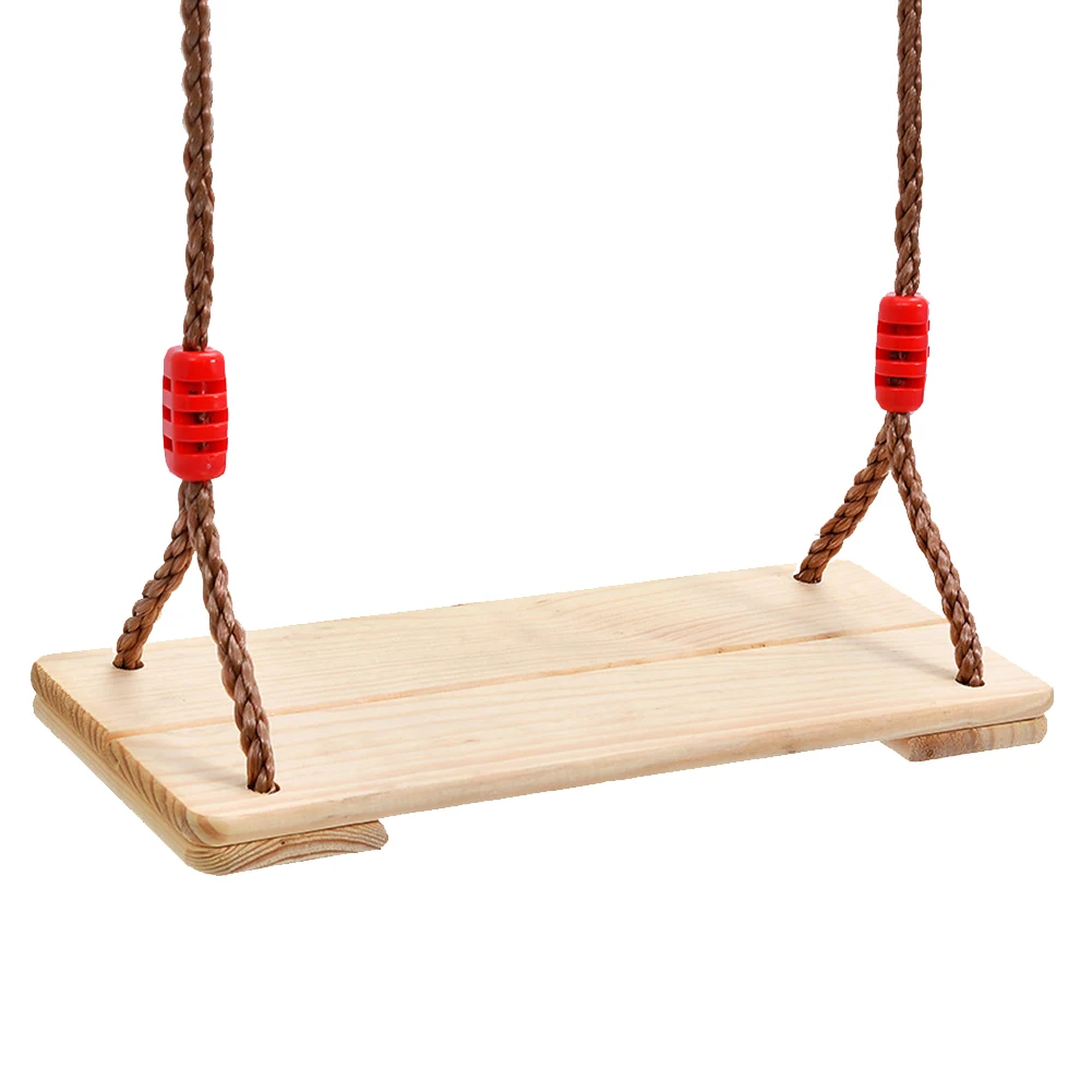 

Home Indoor Outdoor Garden Birthday Gift Wooden Hanging Swings Nostalgic Leisure Center Yard Two Board Seat With Adjustable Rope