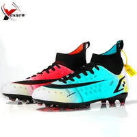 size 32 44 kids men high ankle soccer shoes boys girls non slip agtf football boots child ultralight soccer cleats sneakers