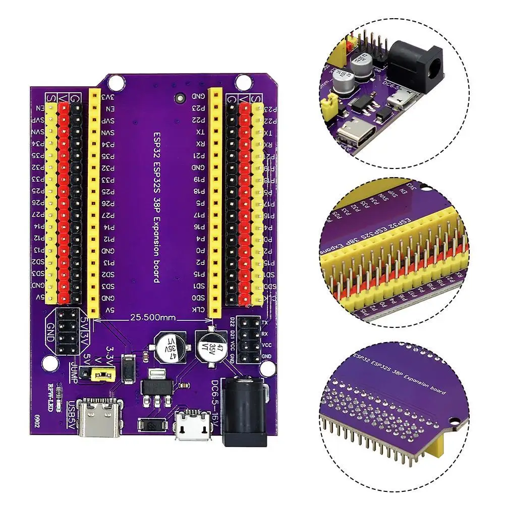 

ESP32 Development Board TYPE-C/MICRO USB CP2102 WiFi+Bluetooth WROOM-32 Expansion Board 38PINS With WROOM-32D/32U WROVER Module