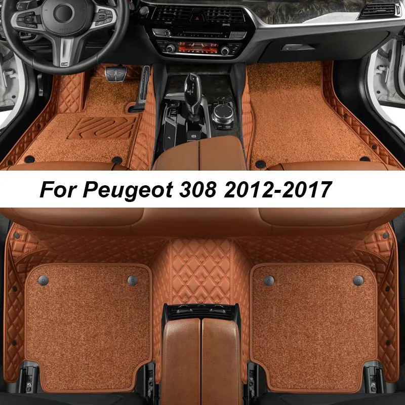 

Custom Luxury Floor Mats For Peugeot 308 2012-2017 NO Wrinkles Car Mats Accessories Interior Replacement Parts Full Set