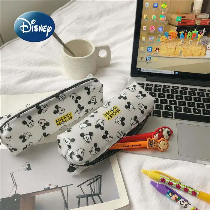 

Disney's New Cute Cartoon Mickey Pencil Case Transparent Waterproof Student Stationery Bag Student Multi-function Storage Bag