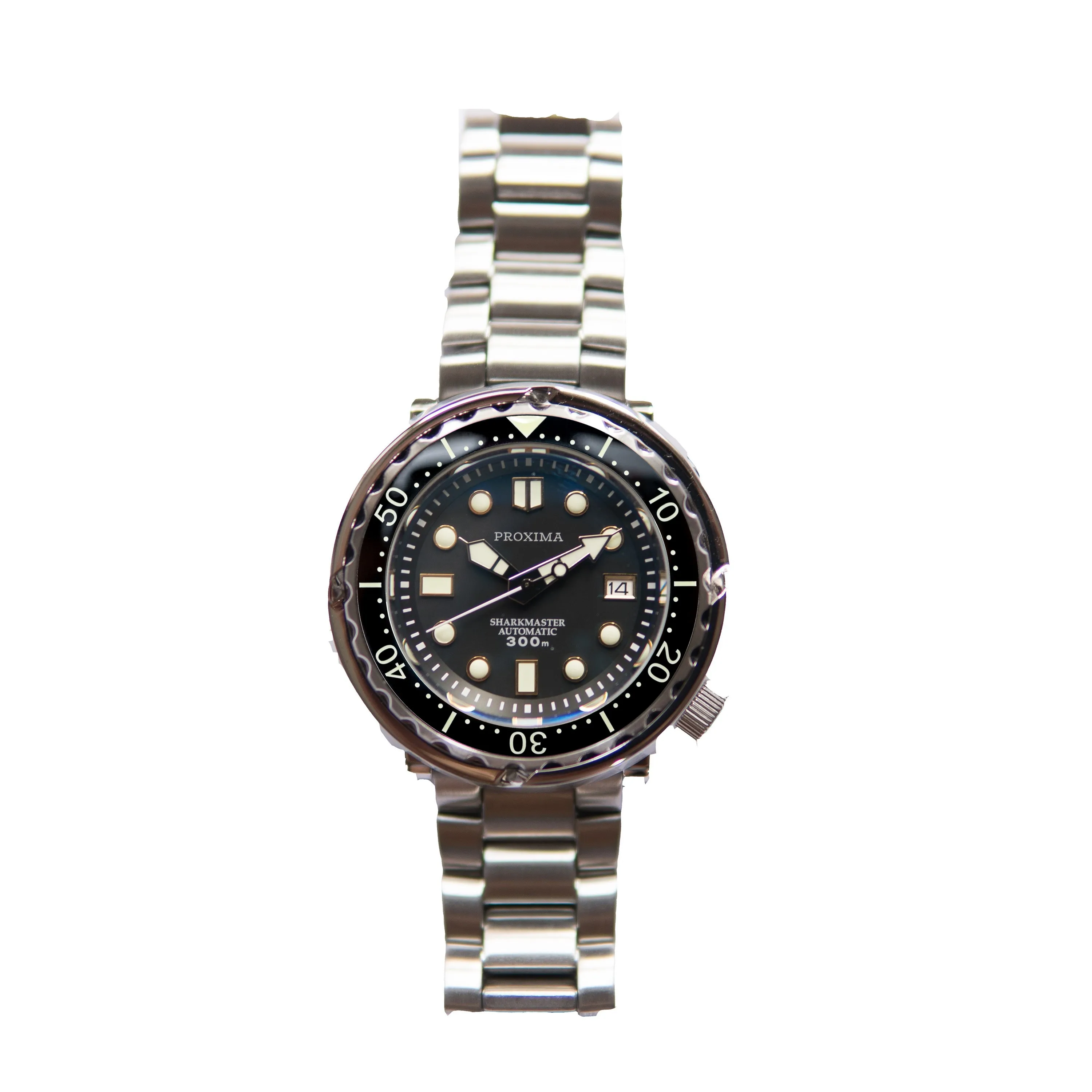 

Canned integrated shell SBBN015/017 diving watch male calendar C3 luminous mechanical steel belt